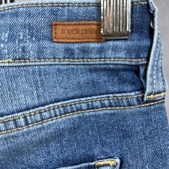 Sneak Peek Sexy Boyfriend Denim Shorts Lace Cut Out Raw Hem - Picture 4 of 7